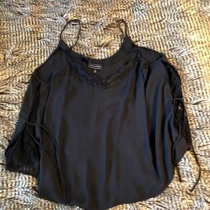 Black Side Slit Lace Cami